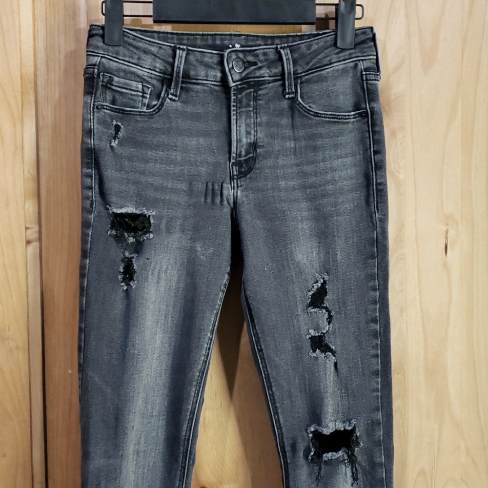OLD NAVY size 2 destroyed faded black jeggings jeans